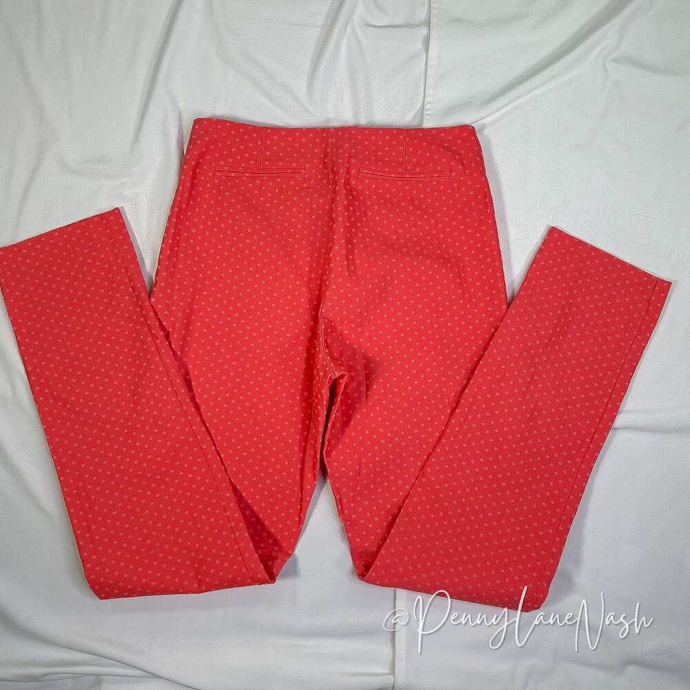 Eric Stella Mid-Rise Side Zipper Dotted Pants Size 6 Coral - Picture 14 of 15